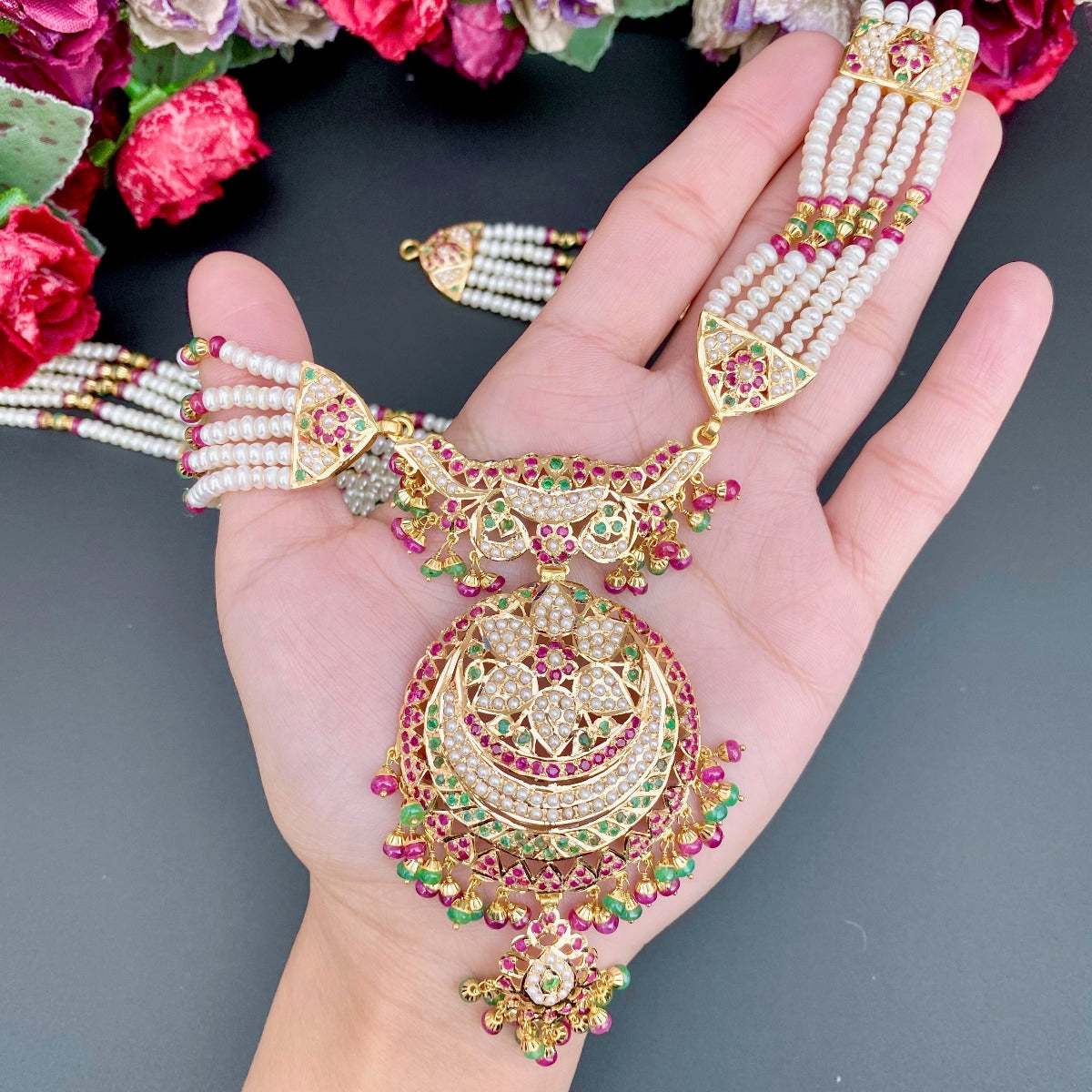 traditional indian rani haar necklace