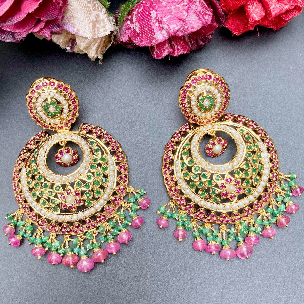 pakistani chandbali earrings designs