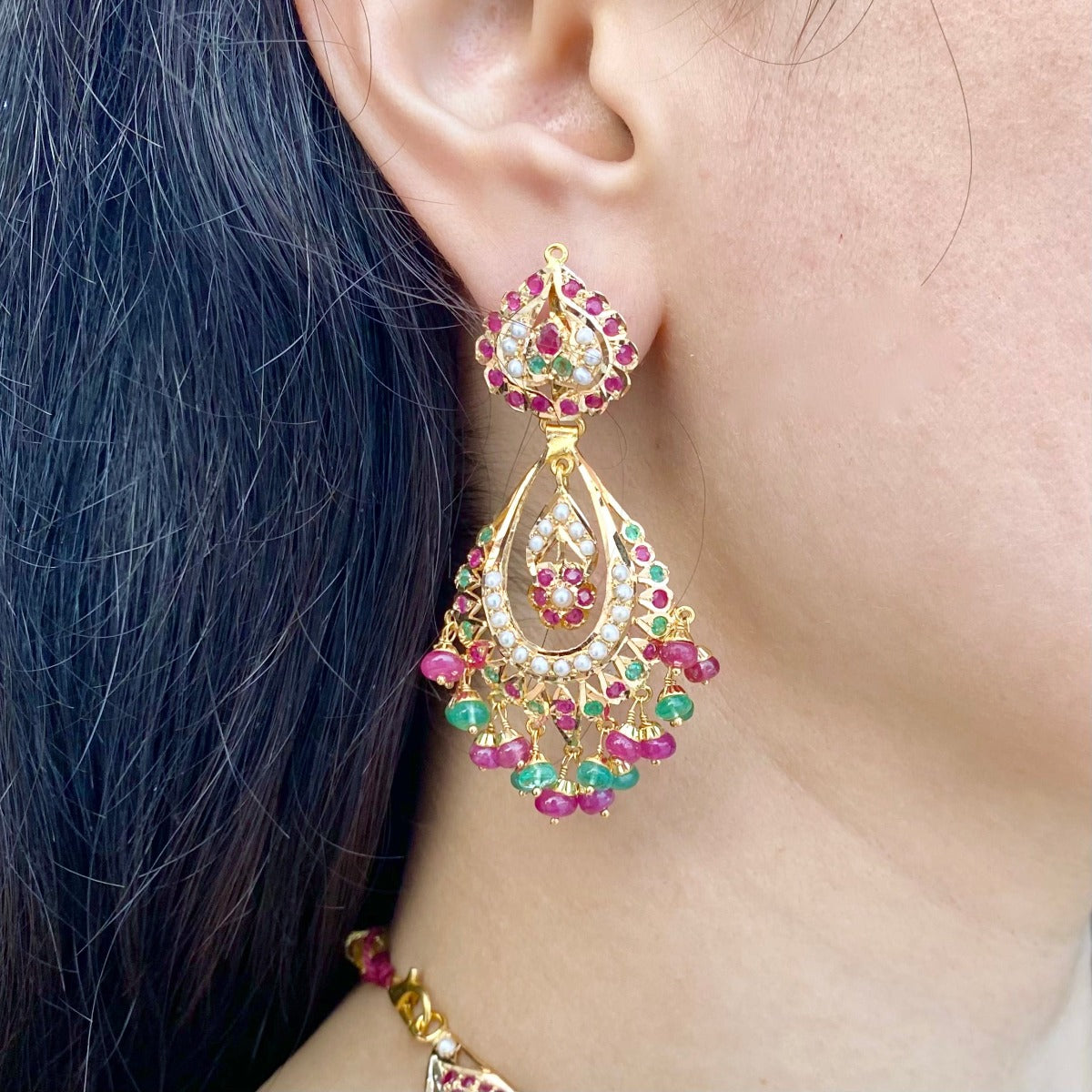 ruby emerald earrings under 100000