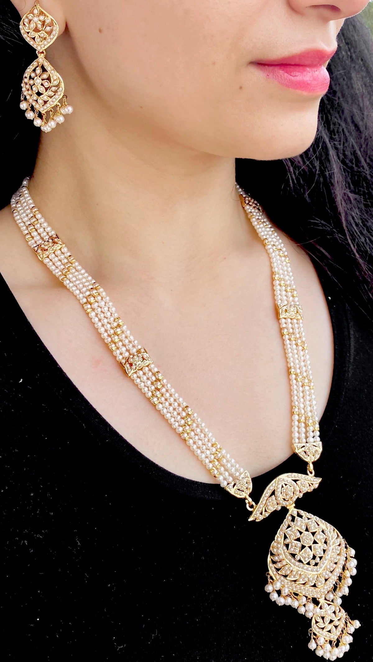 Pearl rani haar with on sale gold