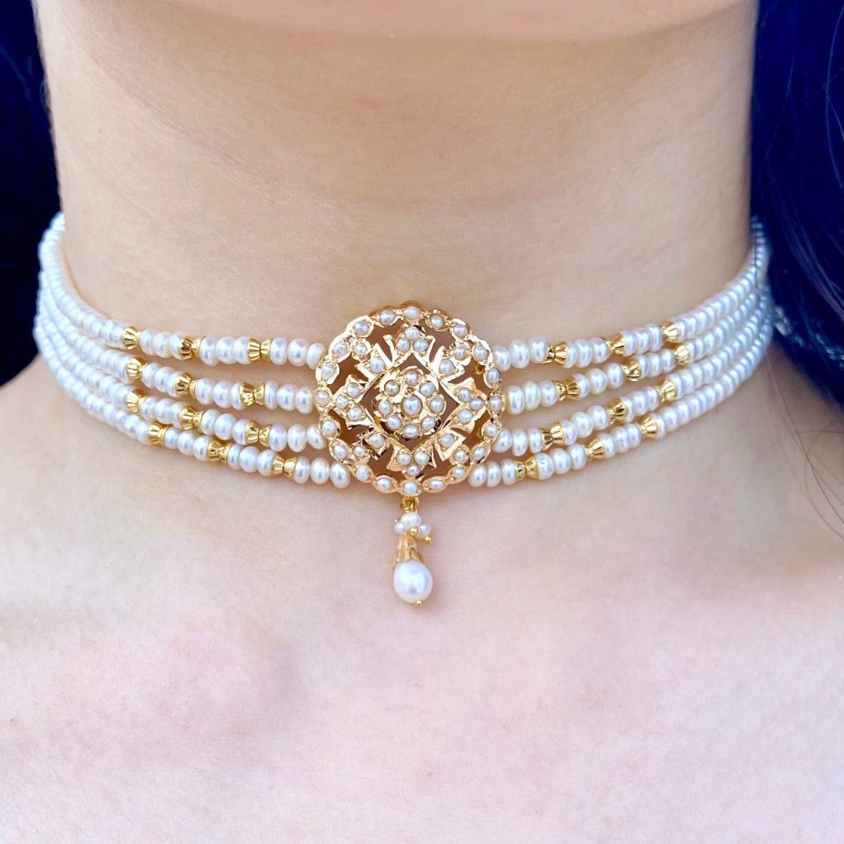 hyderabadi pearl choker set