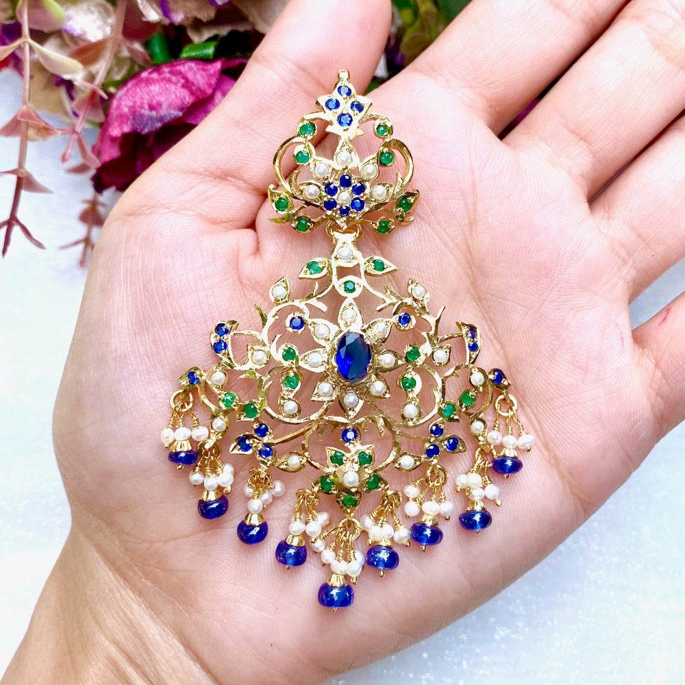 gold plated mughal jewels pendant