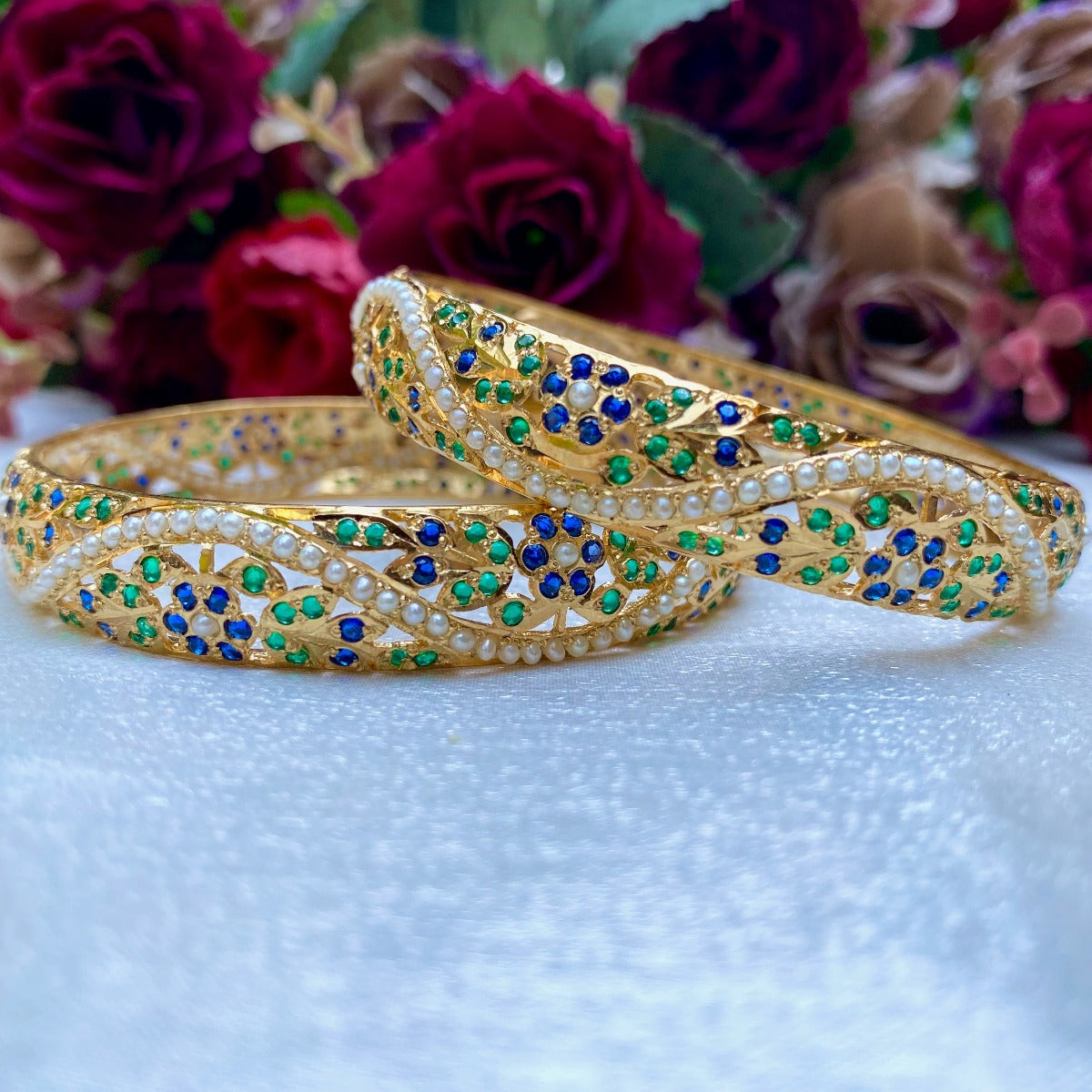 gold plated silver bangles