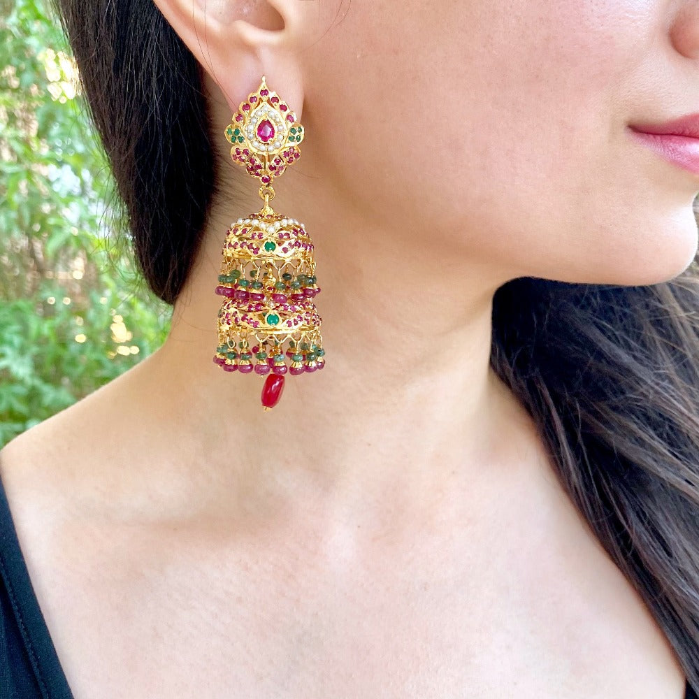 Rose Gold maang tikka and earrings set | Traditional Punjabi style Bri –  Indian Designs