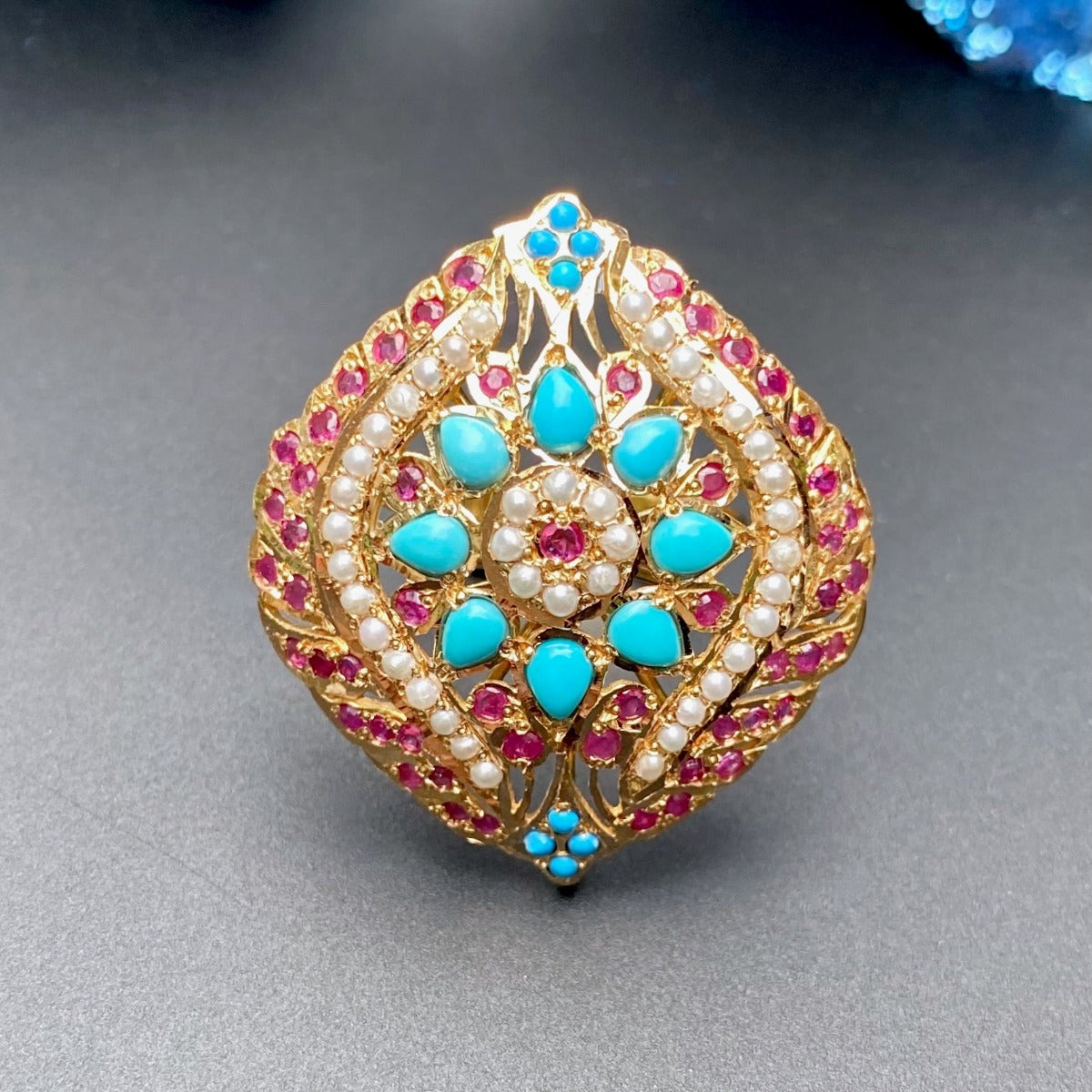 Party Wear Floral Ring | For Women | 22ct Gold