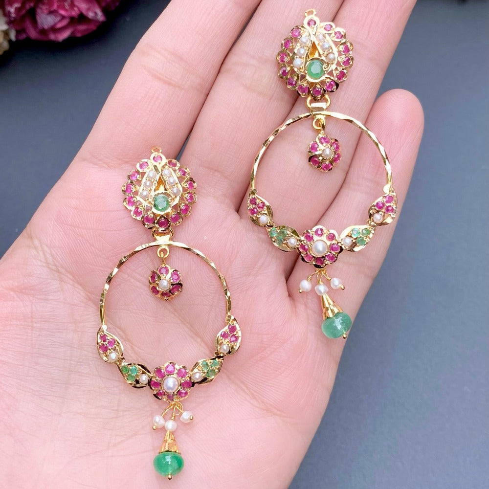 minimalistic chandbali earrings 22k gold