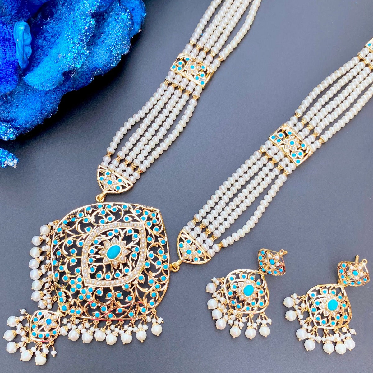 pearl feroza rani haar set