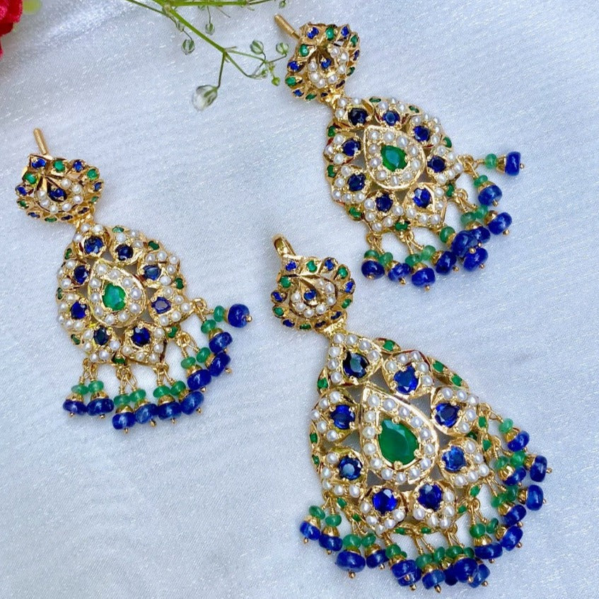mughal jewelry, hyderabadi jadau pendant set