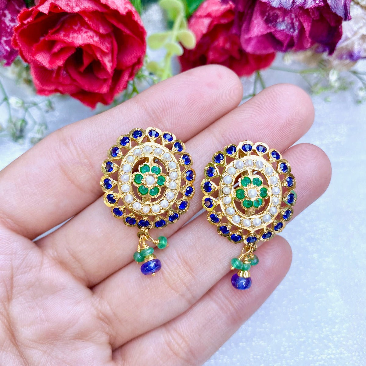 gold plated earrings under 5000