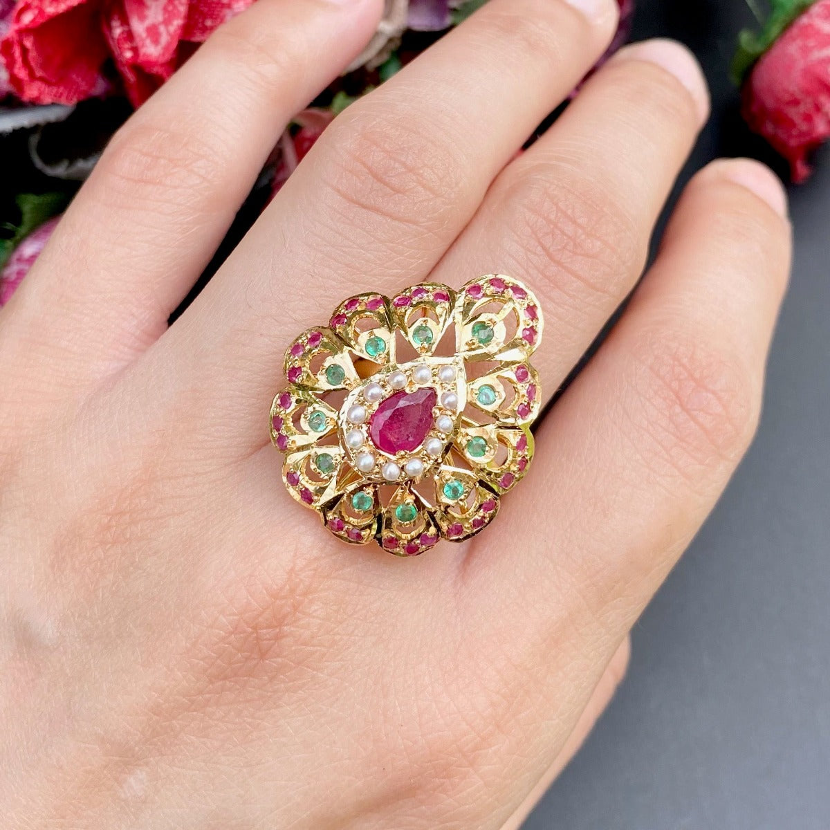 14K Yellow Gold Diamond & Ruby Ring – Inglis Jewellers