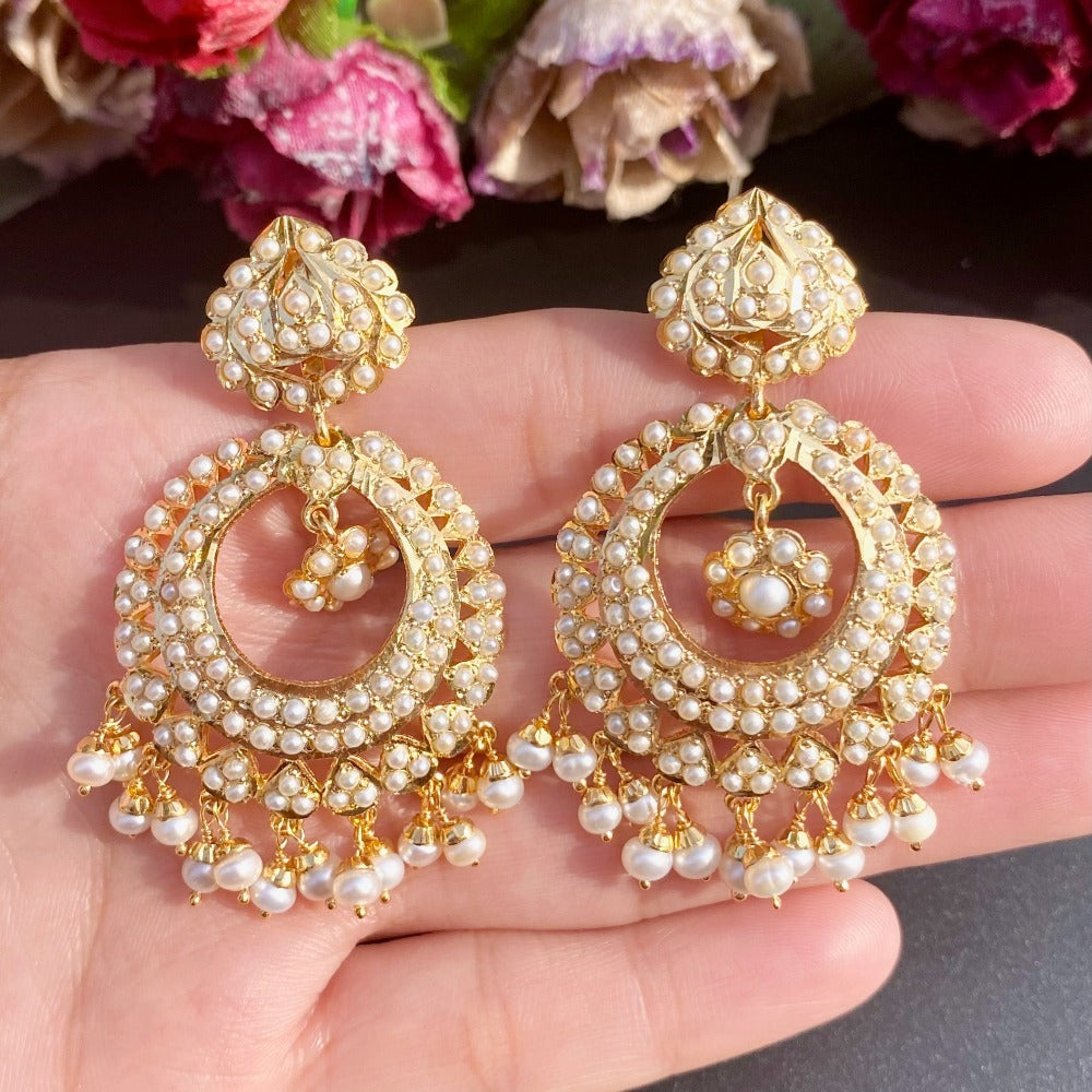 gold plated pearl baali