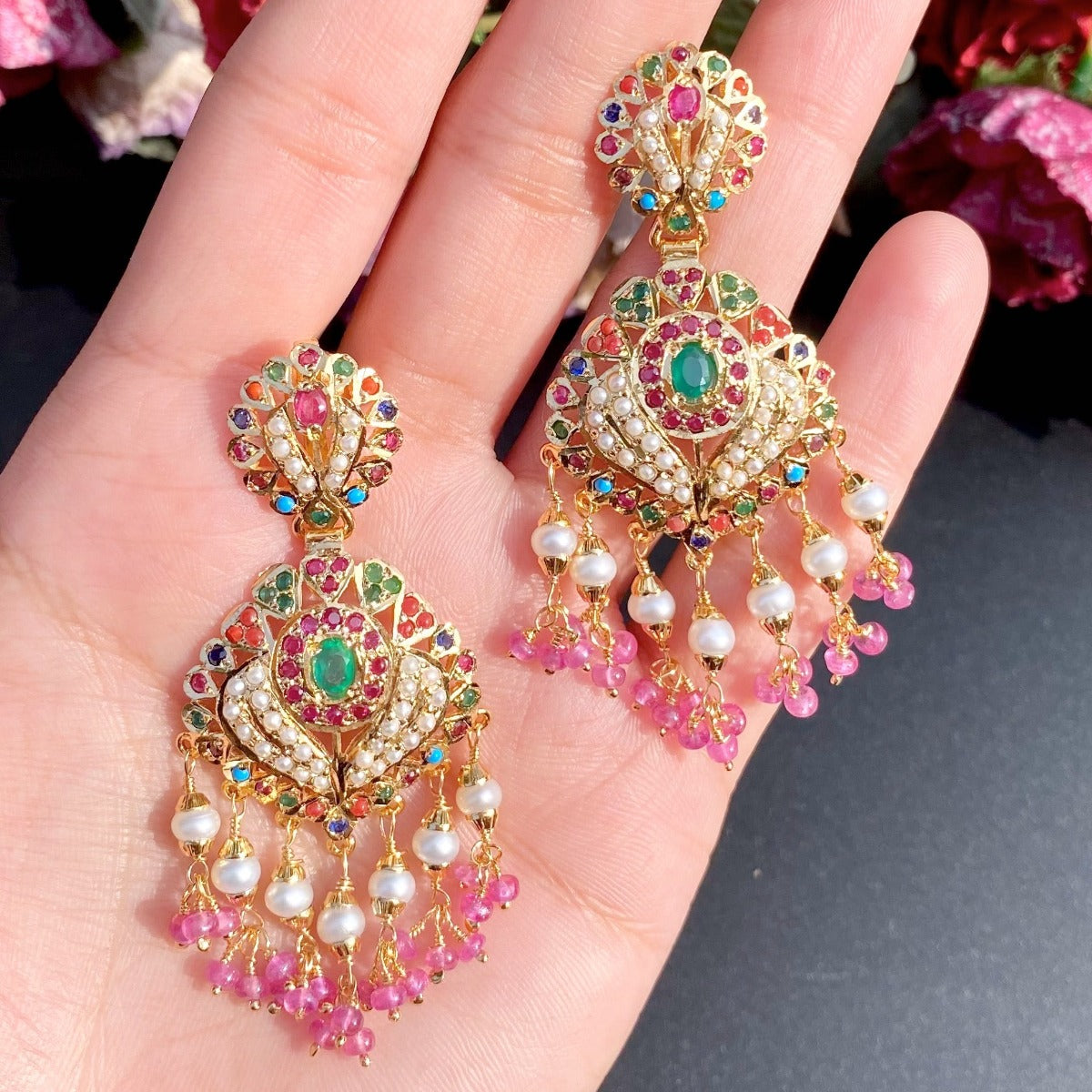 pakistani navrattan earrings