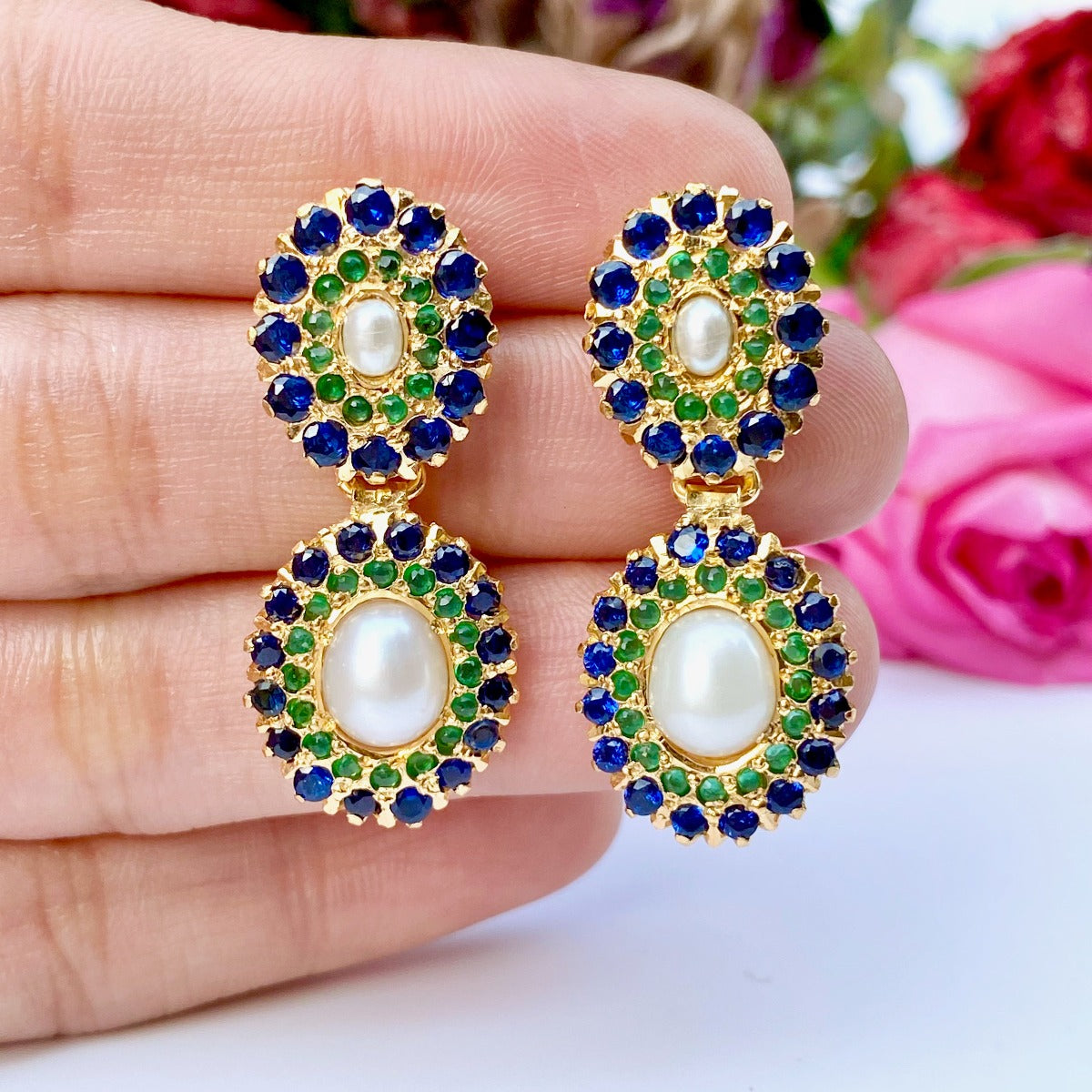 pakistani earrings with gold plating