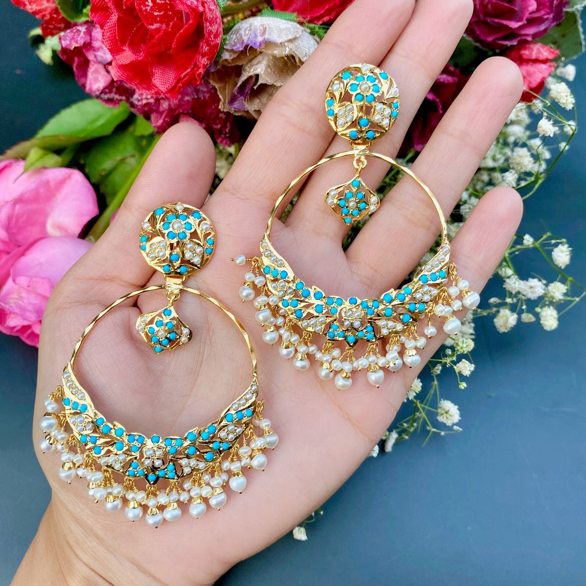 Gold Plated turquoise Jewellery