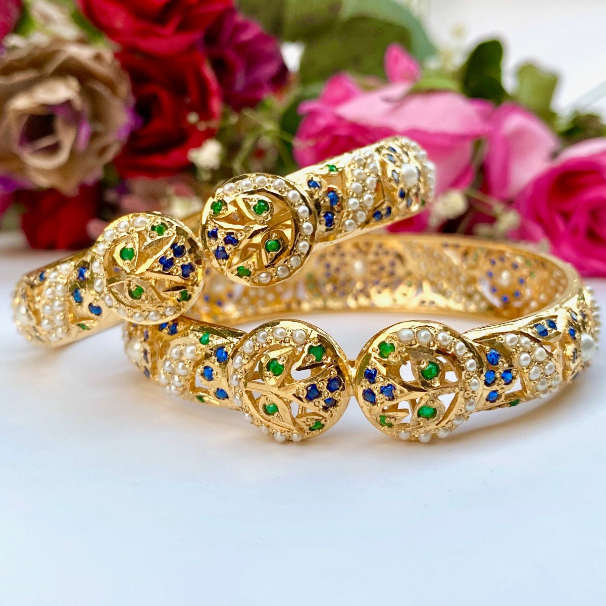 gold plated bangles for women