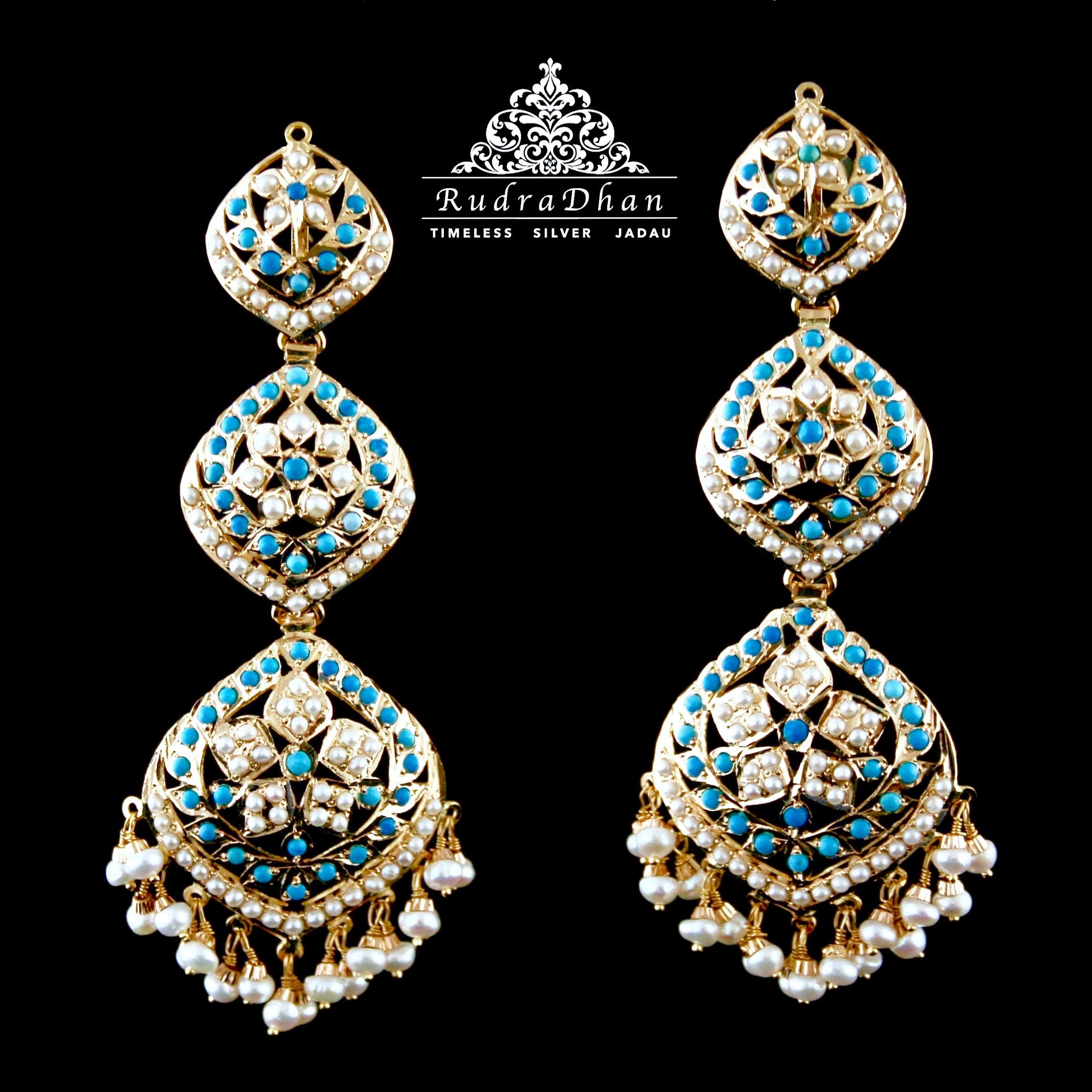 Pearl and Turquoise Earrings