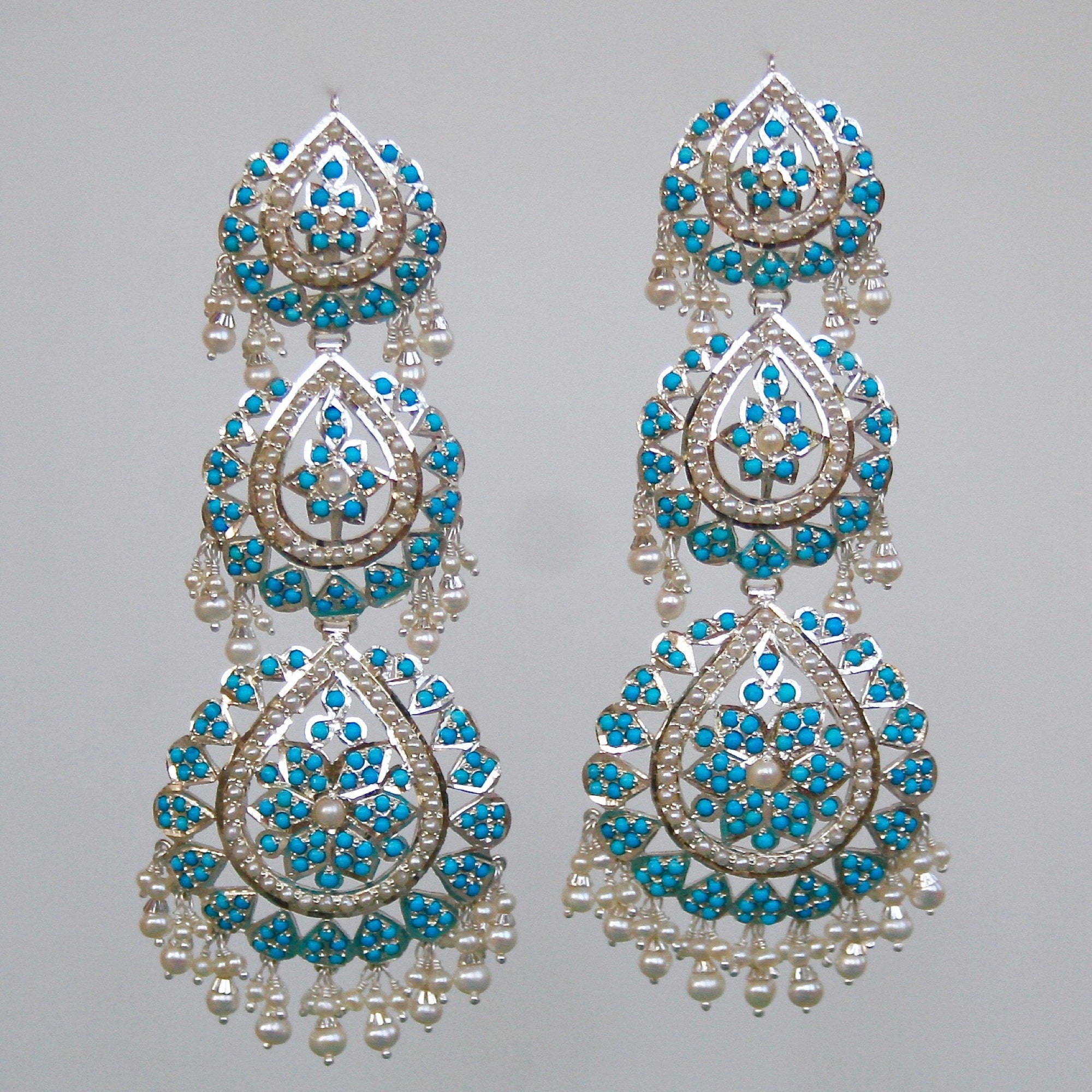 Pearl and Turquoise Earrings SER 001B