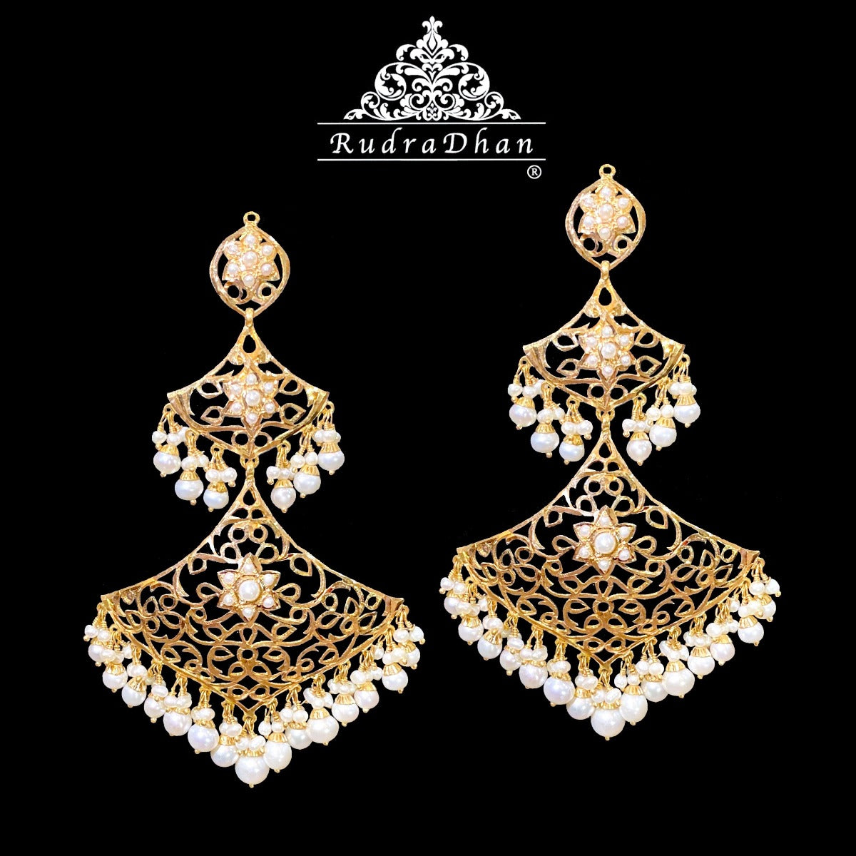 Buy Modern White and Ruby Stone Jhumkas Hanging Earrings for Teenage Girls